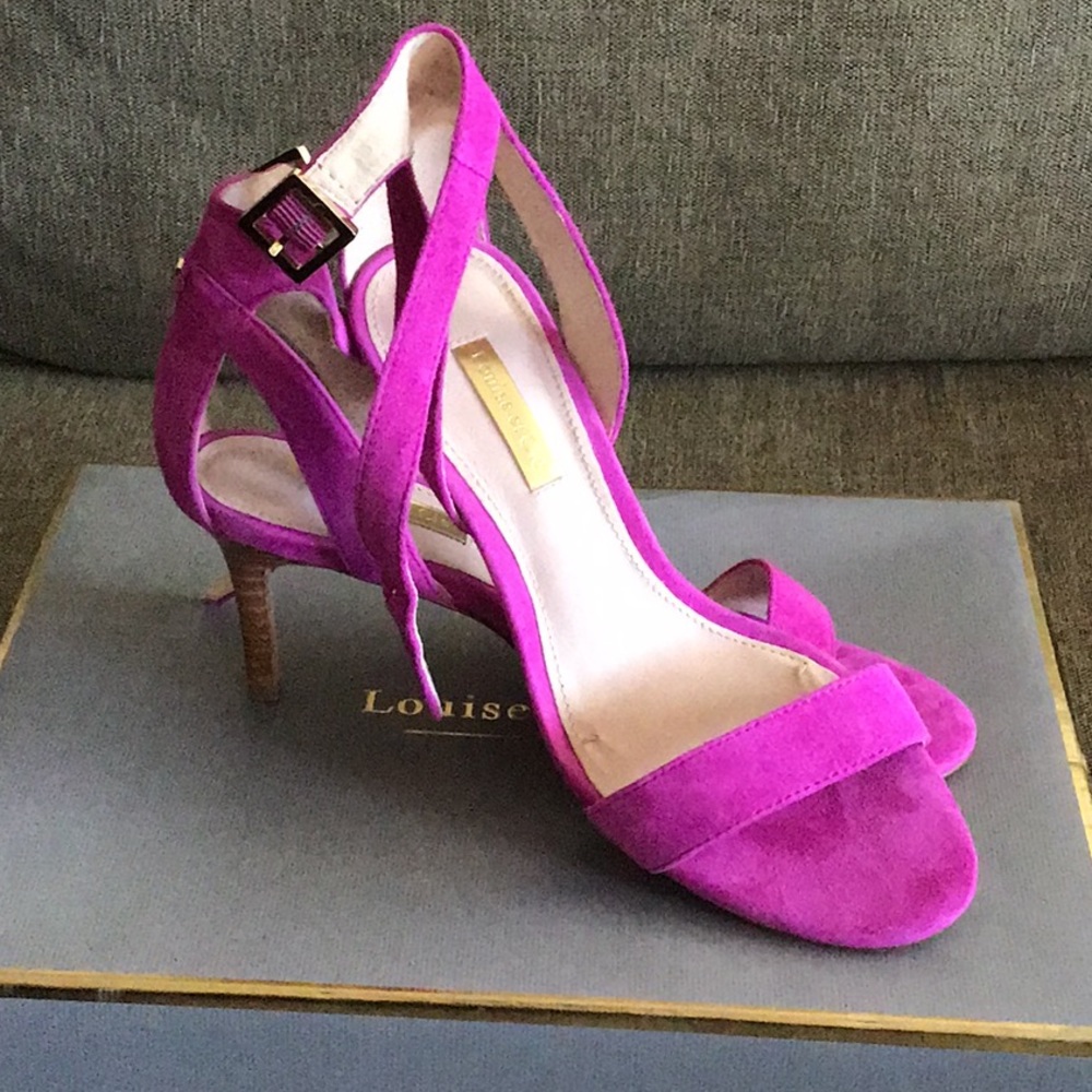 Ladies suede ankle strap pumps (comes with box)